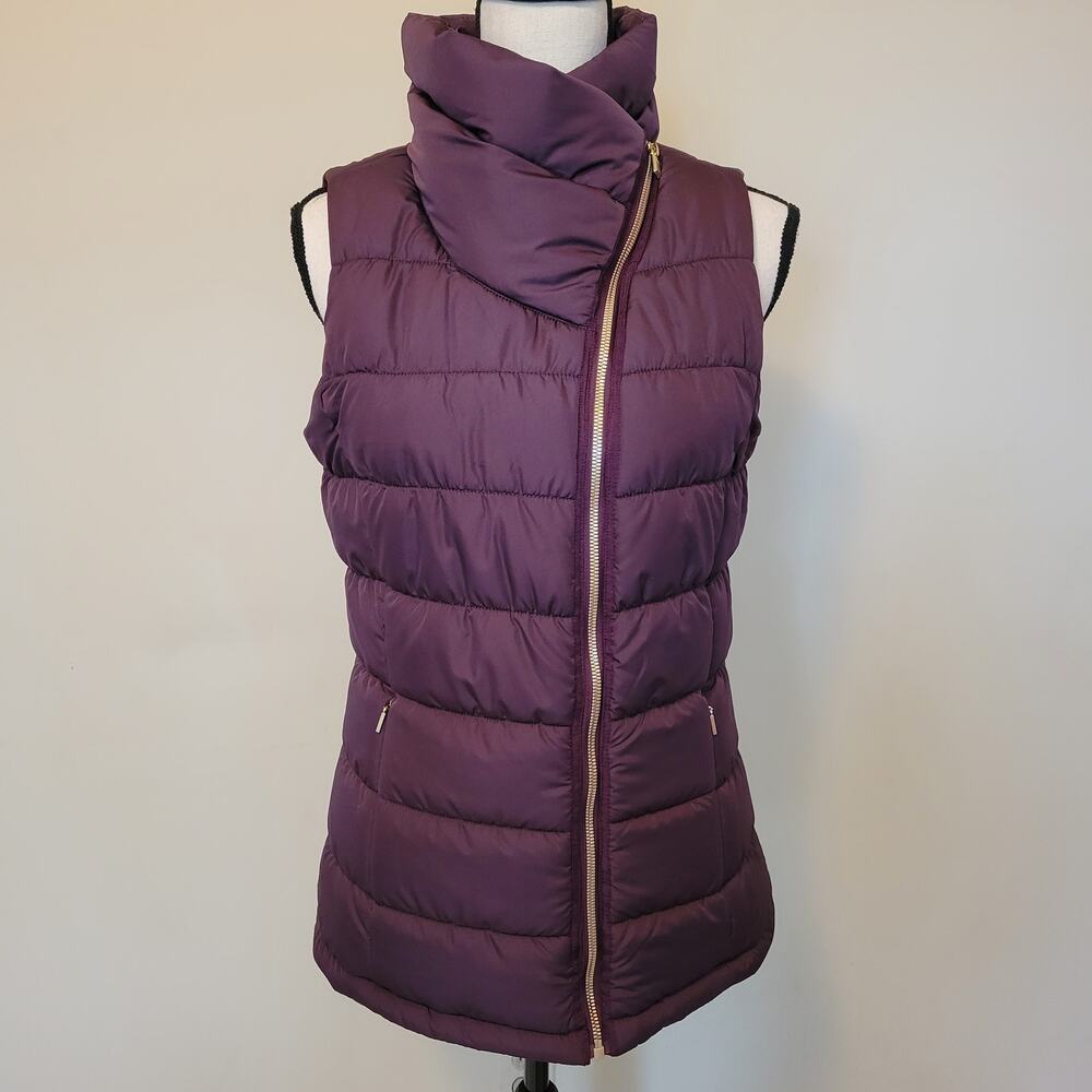 Workshop Republic Clothing Women's S Quilted Zip Puffer Vest Pockets Eggplant